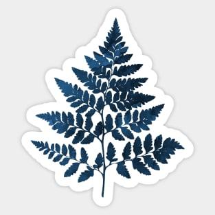 Navy Blue Fern Silhouette Sticker